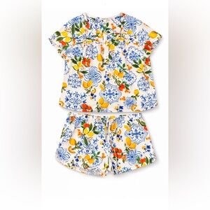 Johnny Was Blue and Yellow Floral Pajama Set